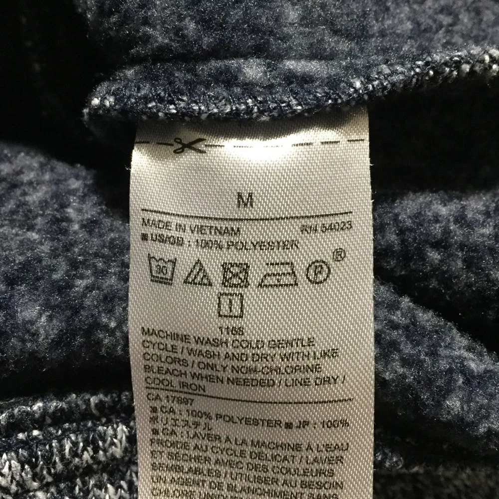 Banana Republic Fleece Jacket Women’s M Heather Navy Blue Asymmetrical Zip. - Picture 8 of 9